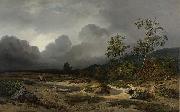 Willem Roelofs Landscape in an Approaching Storm. oil painting on canvas